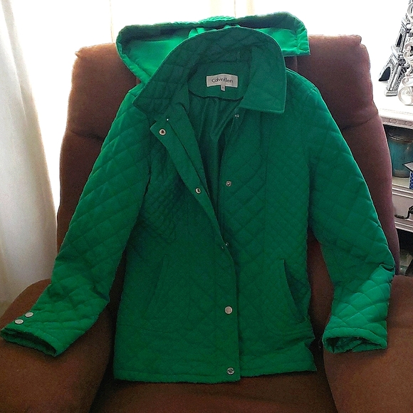 Calvin Klein Jackets & Blazers - Calvin Klein Green Women's Coat With Removable Hood
